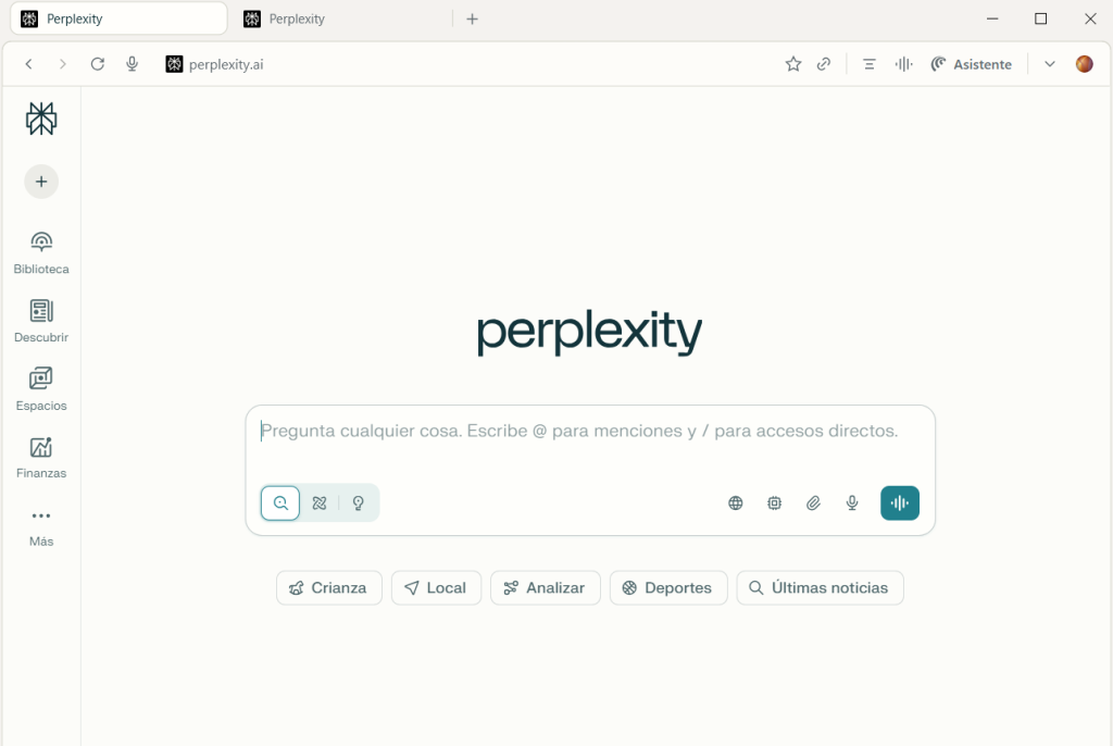 Comet browser buscador