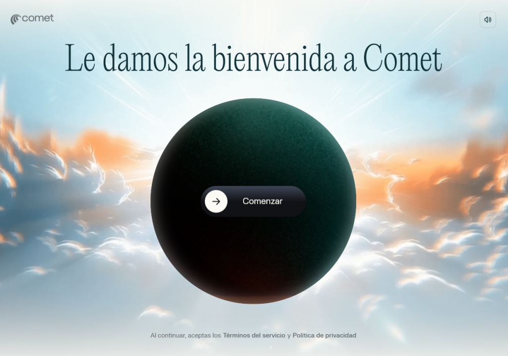 Comet browser inicio