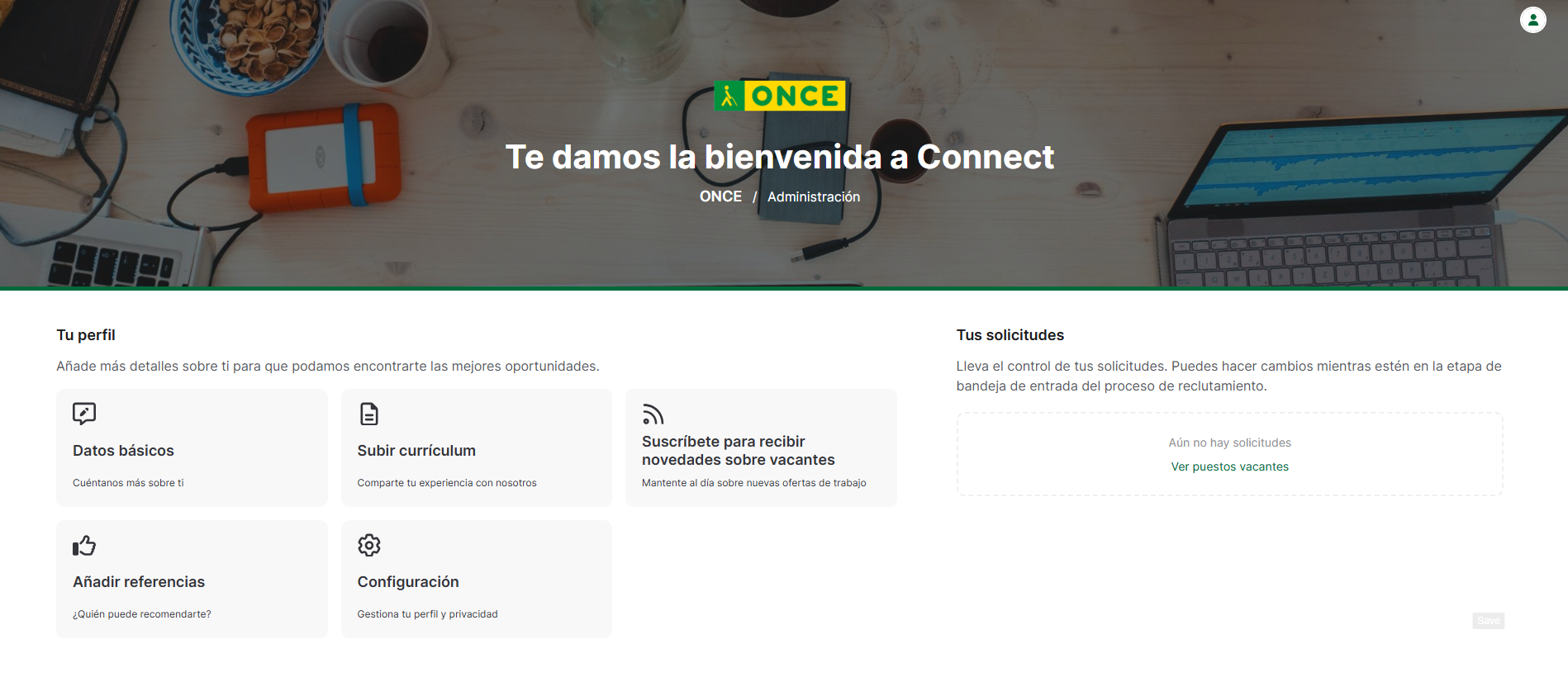 editar perfil profesional ONCE empleo