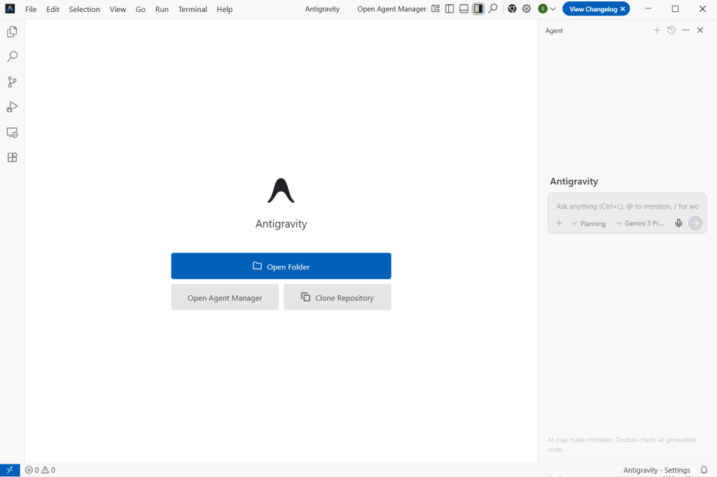 Google Antigravity aplicación