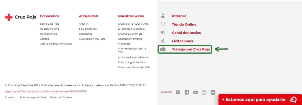 Trabaja con cruz roja