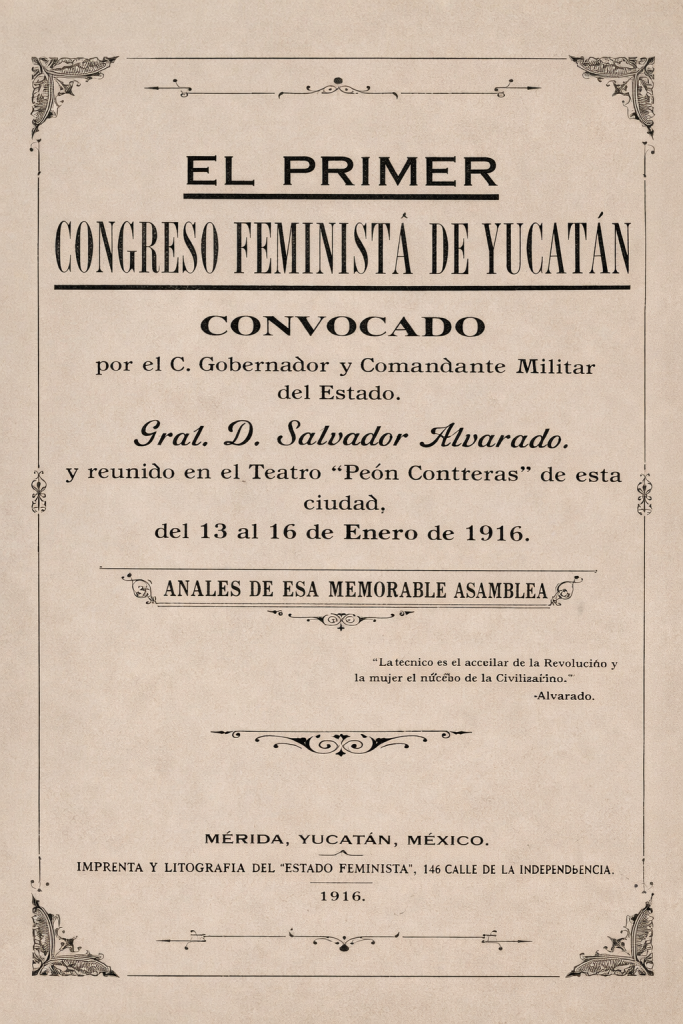 Cartel del Primer Congreso Feminista de Yucatán